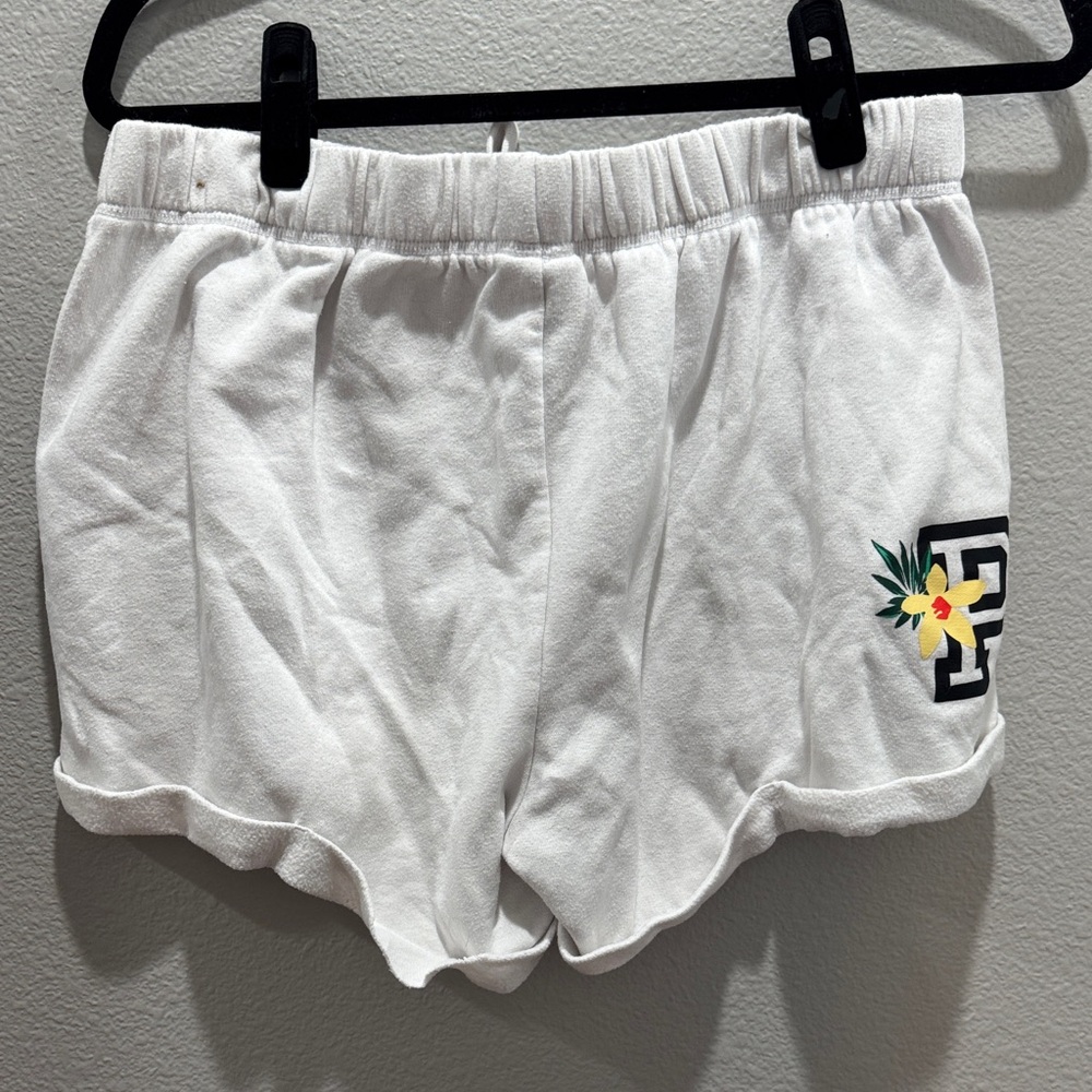 💗 PINK White Terry Lounge Shorts with Embellishment – Women’s SZ XL 💗 - Picture 2 of 4